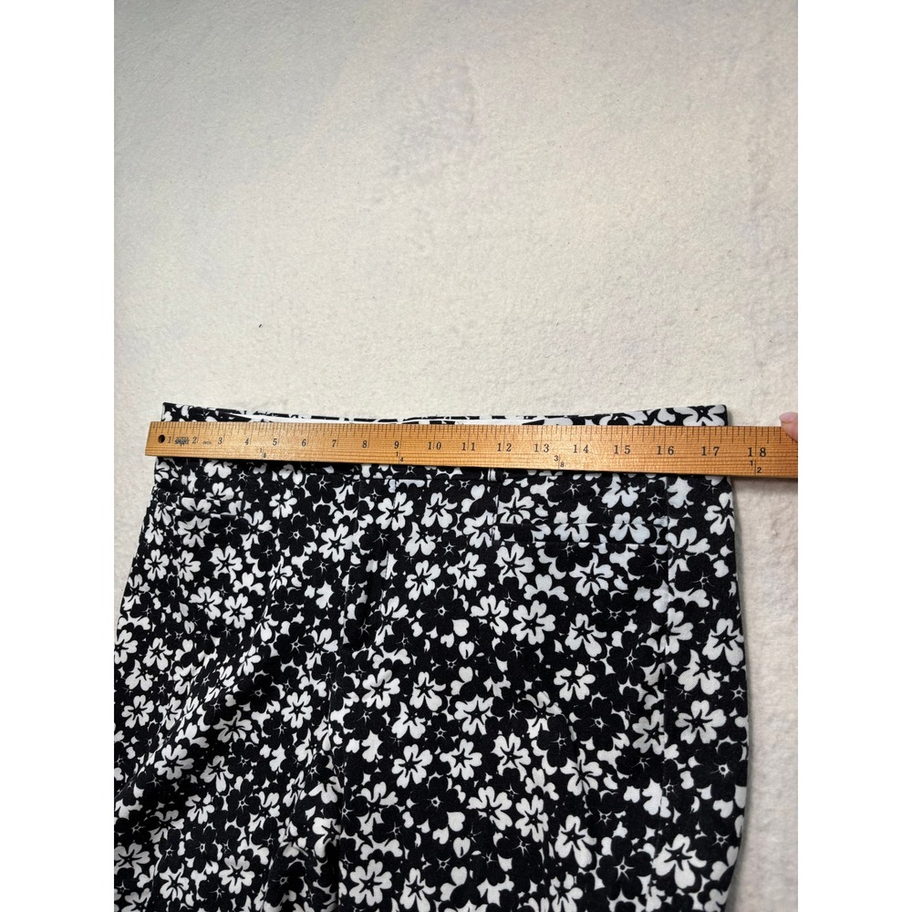 Banana Republic Sloan Floral Pants Black White Ankle Trousers SZ 12 #1052 - Picture 5 of 10